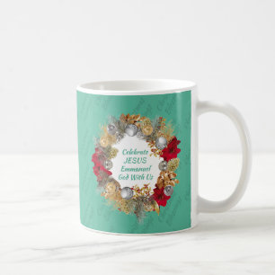 CELEBRATE JESUS Mint Grönt jul Monogram Kaffemugg