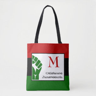 CELEBRATE JUNETEENTH Anpassade MONOGRAM Tygkasse