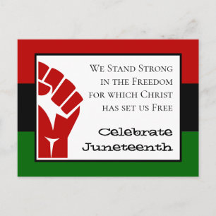 CELEBRATE JUNETEENTH Power Fist Anpassade Text Vykort