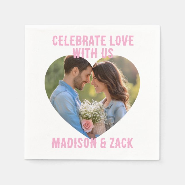 Celebrate Kärlek PHOTO Standard Cocktail Pappersservett (Framsidan)