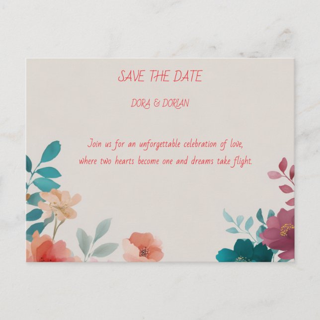 Celebrate Love and Joy with a wedding invitation Inbjudan Vykort (Framsida)