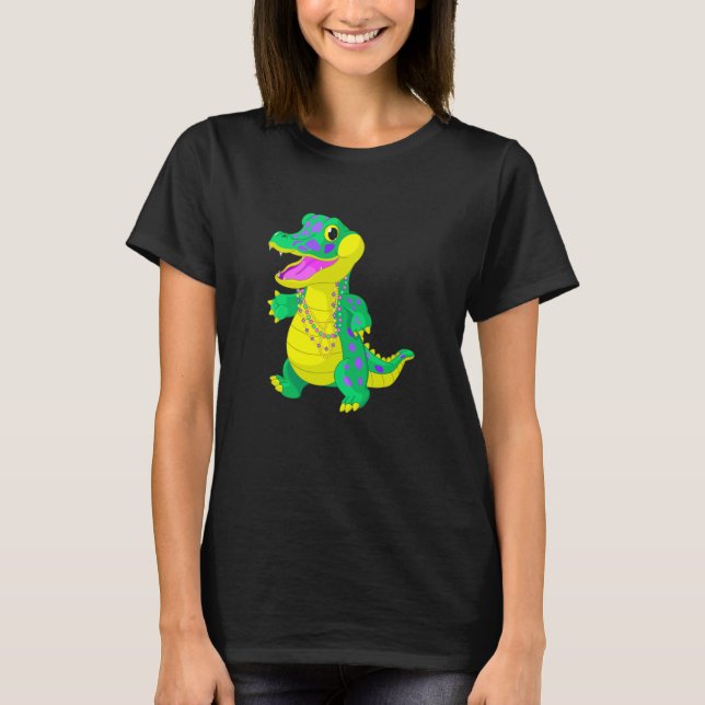 Celebrate Madri Gras Alligator Beads Festival Men  T Shirt (Framsida)