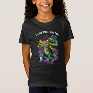 Celebrate Mardi Gras med Dancing T Rex Dinosaur Shirt
