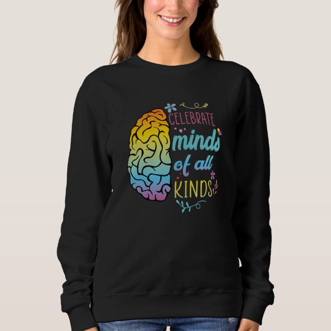 Celebrate Minds of All Kinds Autism Awareness Wome T Shirt (Framsida)