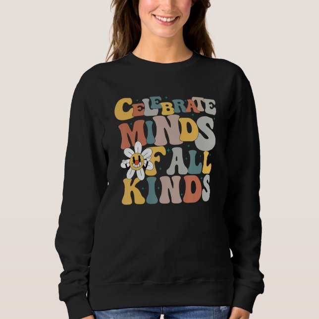Celebrate Minds of All Kinds Neurodiversity Autism T Shirt (Framsida)