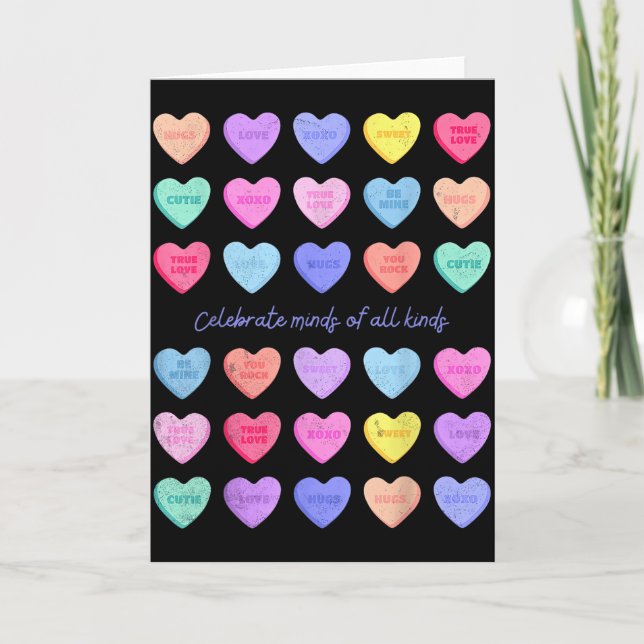 Celebrate Minds Of All Kinds Valentines Neurodiver Kort (Framsida)