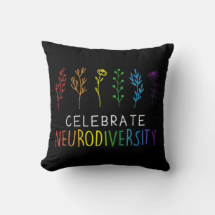 CELEBRATE NEURODIVERSITY Autism Awareness Flower Kudde