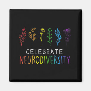 CELEBRATE NEURODIVERSITY Autism Awareness Flower  Magnet