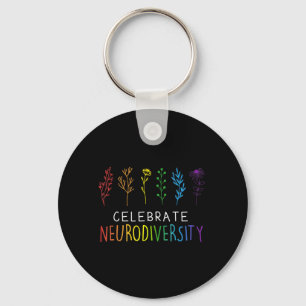 CELEBRATE NEURODIVERSITY Autism Awareness Flower Nyckelring