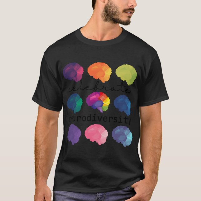 celebrate neurodiversity friend t shirt (Framsida)
