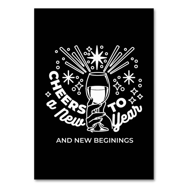 Celebrate New Beginnings Vin Glass Illustration Bordsnummer (Framsidan)