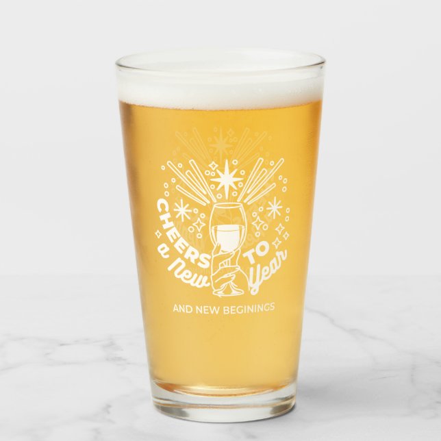 Celebrate New Beginnings Vin Glass Illustration Glaskopp (Framsida fylld)