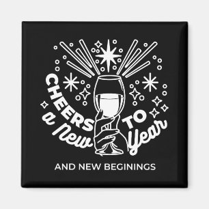 Celebrate New Beginnings Vin Glass Illustration Magnet