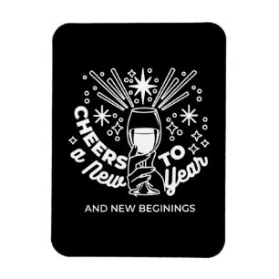 Celebrate New Beginnings Vin Glass Illustration Magnet