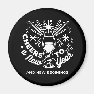 Celebrate New Beginnings Vin Glass Illustration Magnet
