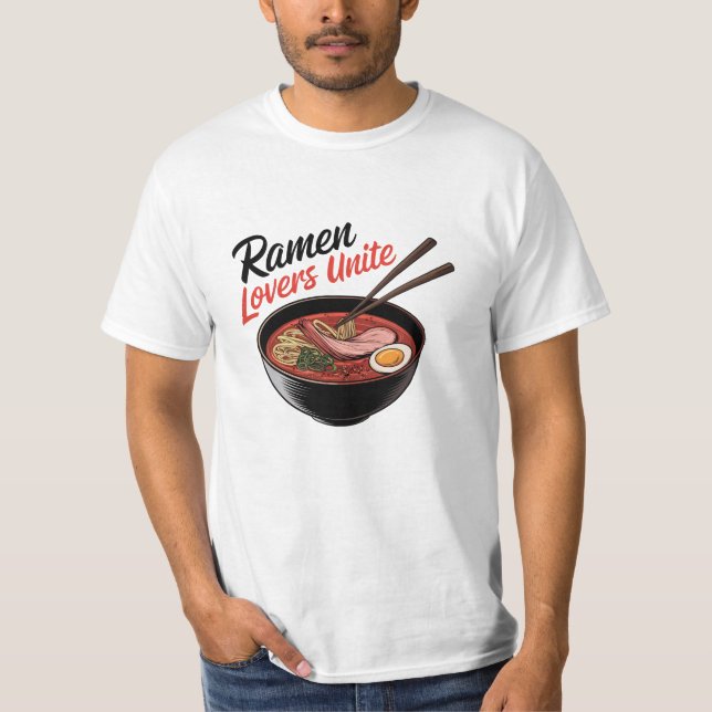 Celebrate Noodle Kärlek med Ramen Designs T Shirt (Framsida)