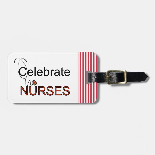 Celebrate Nurses Luggage Tag Bagagebricka (Horisontell Framsida)