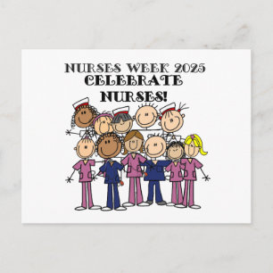 Celebrate Nurses Vecka 2025 Stick figur Nurse Vykort
