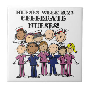 Celebrate Nurses Week 2023 Stick figur Nurse Kakelplatta