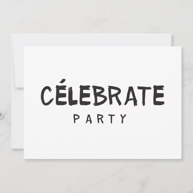 CÉLEBRATE PARTY födelsedagsinbjudan Mode Modern Inbjudningar (Framsida)