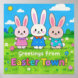Celebrate Påsk Colorful Bunnies Poster