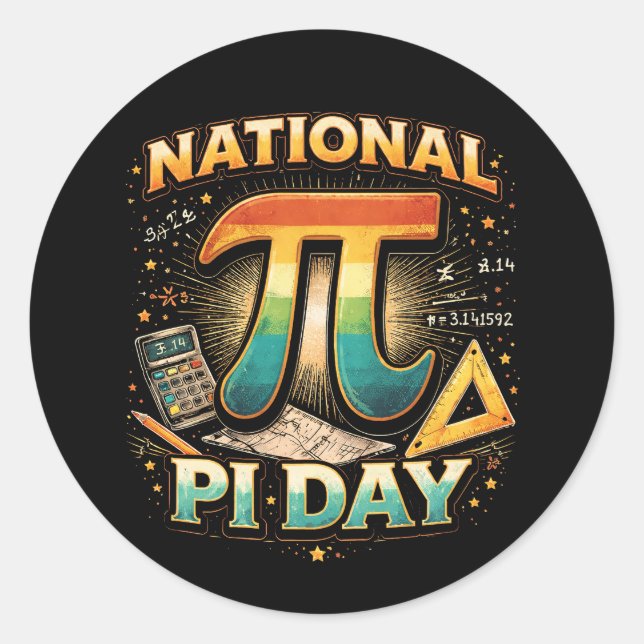 Celebrate Pi Runt Klistermärke (Framsida)