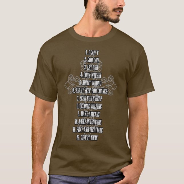 Celebrate Recovery Christian 12 Step Guide T Shirt (Framsida)