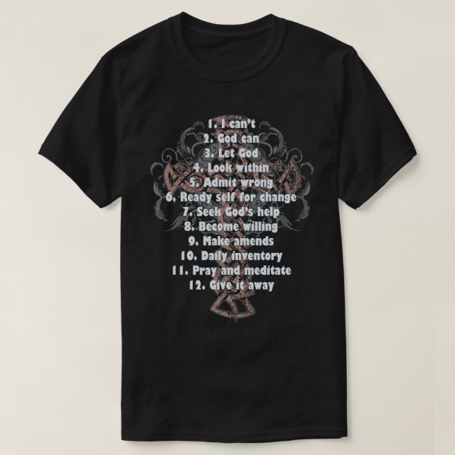 Celebrate Recovery Christian Kor 12 Step Guide T Shirt (Design framsida)