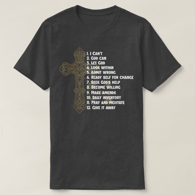Celebrate Recovery Christian Kor 12 Step Guide T Shirt (Design framsida)