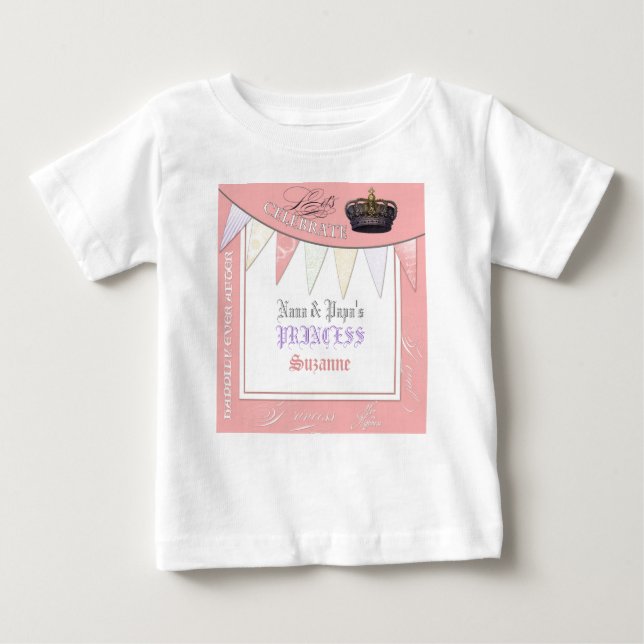 Celebrate Royally Nana n Pappa Princess Birthday T Shirt (Framsida)