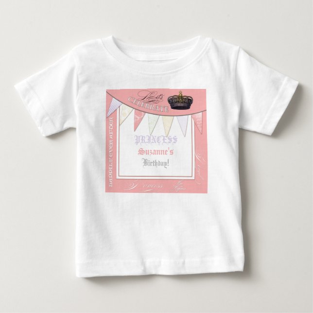 Celebrate Royally Princess Födelsedagsfest Girl T Shirt (Framsida)