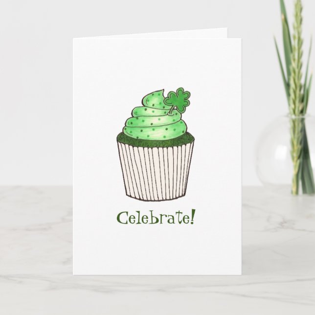 Celebrate Shamrock Cupcoa Sweet St. Patrick's Day Kort (Framsida)