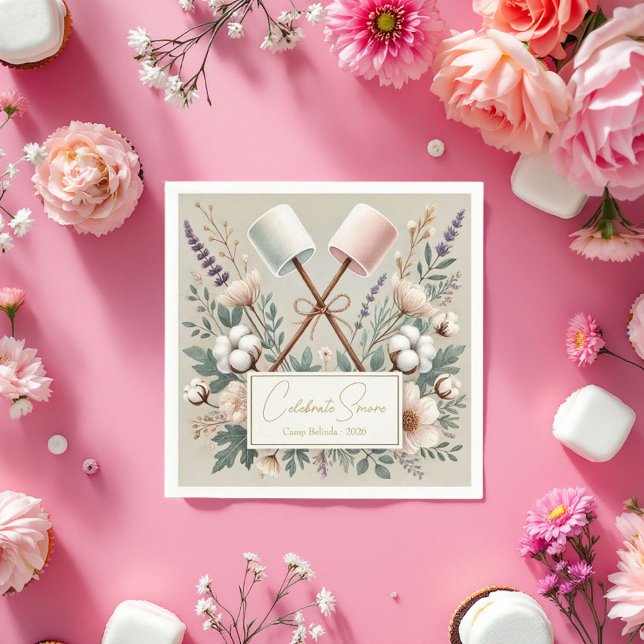 Celebrate S'more Rustic Camp Bride Party Pappersservett (Celebrate S'more Rustic Camp Bride Party Napkins)