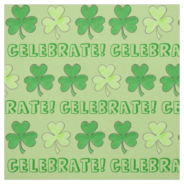 Celebrate St. Patrick Day Grönt Shamrock Klöver Tyg (Provkarta)