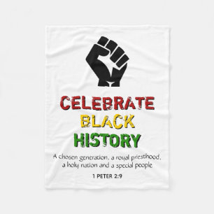 CELEBRATE SVART HISTORIUM Christian Scripture Fleecefilt