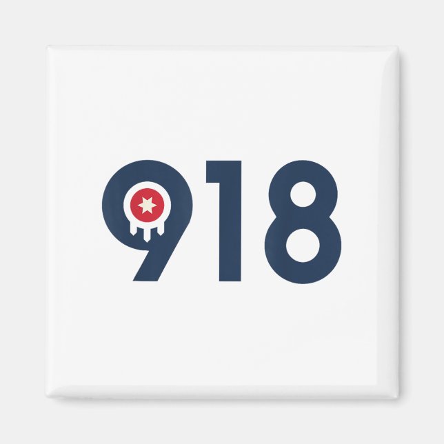 Celebrate The Nine One Eight Tulsa Oklahoma 918 Ar Magnet (Framsidan)