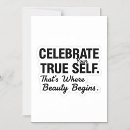 Celebrate True Self Sticker Magnetisk Inbjudningskort
