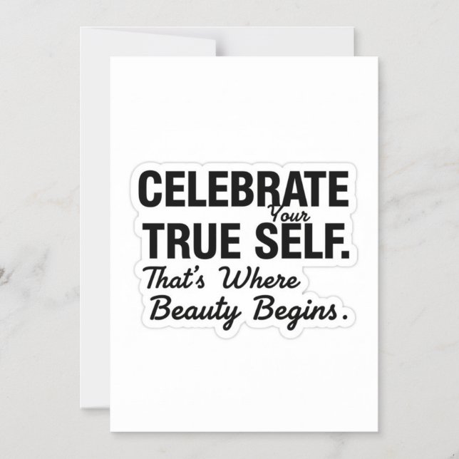 Celebrate True Self Sticker Magnetisk Inbjudningskort (Framsida)