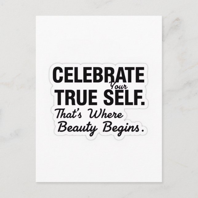 Celebrate True Self Sticker Vykort (Framsida)