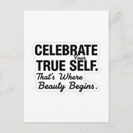 Celebrate True Self Sticker Vykort