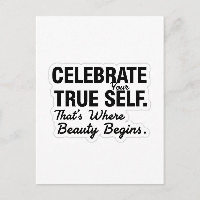 Celebrate True Self Sticker Vykort (Framsida)
