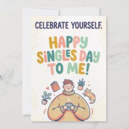 Celebrate Yourself Singles Day Illustration Julkort