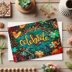 CelebrateFun Modern Colorful Cheerful Kort