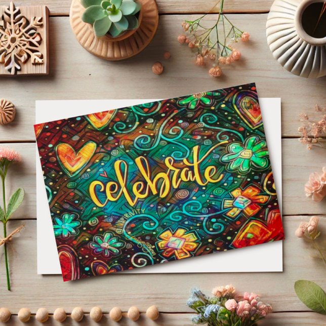 CelebrateFun Modern Colorful Cheerful Kort (Skapare uppladdad)