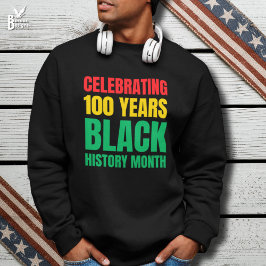 Celebrating 100 Years Black HIstory Month Lång Ärmad Tröja