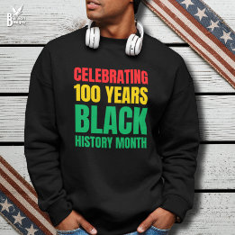 Celebrating 100 Yrs Black HIstory Month Centennial Lång Ärmad Tröja