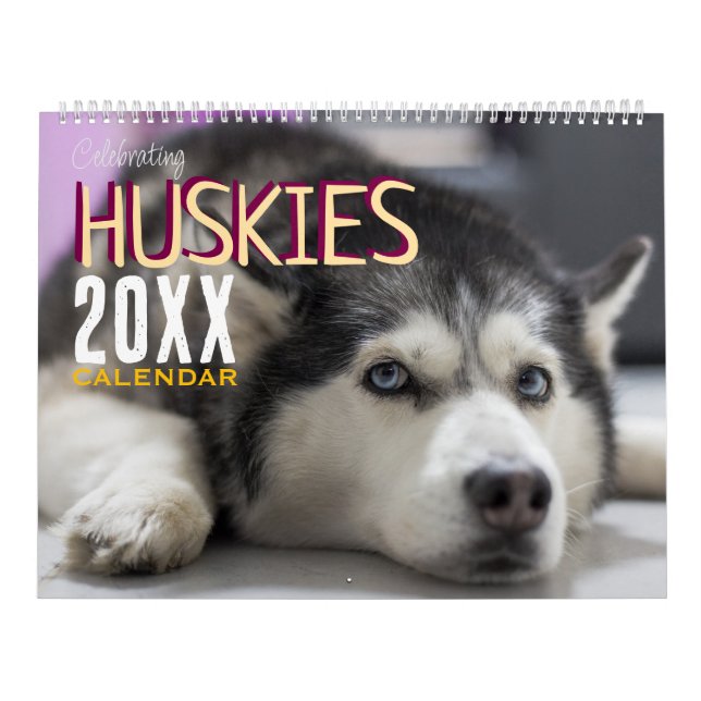 Celebrating Huskies Dog Wall Calendar 2026  Kalender (Omslag)