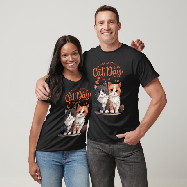 "Celebrating International Cat Day” T Shirt (Unisex)