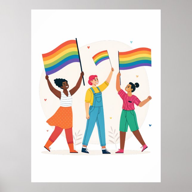 Celebrating LGBTQIA+ Unity with Pride Flags Poster (Framsidan)