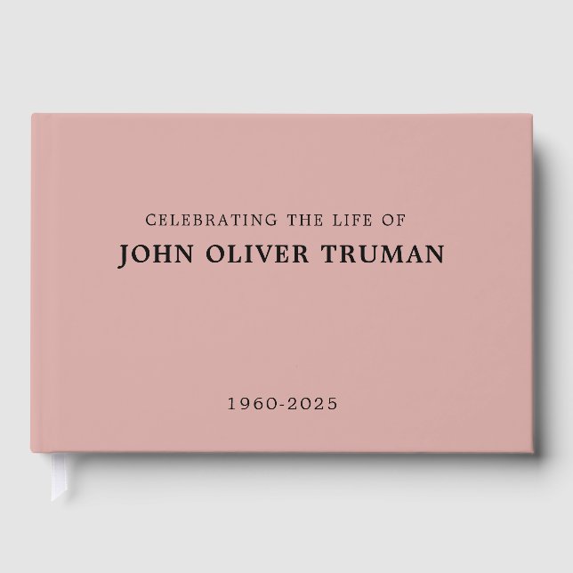 Celebrating Life of Personalized Memorial Pink Gästböcker (Framsida)